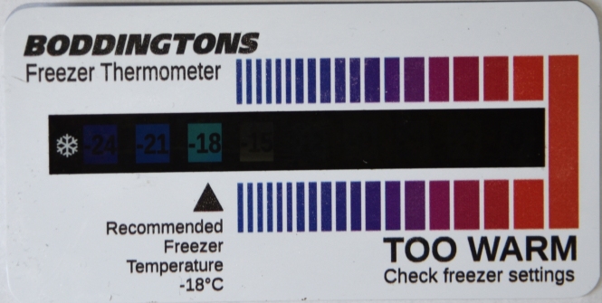 Freezer Thermometer Card minus 24C to 0C